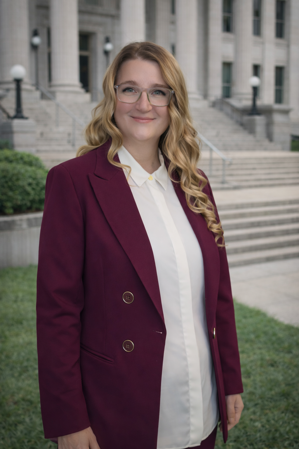 Laura Fuller at the courthouse
